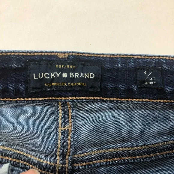 Lucky BrandDark Blue Women's Jeans Ava Skinny Frayed Hem - Picture 5 of 9